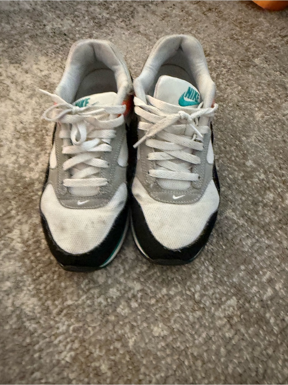 Nike Kids White, Black & Teal Retro Runner Sneakers